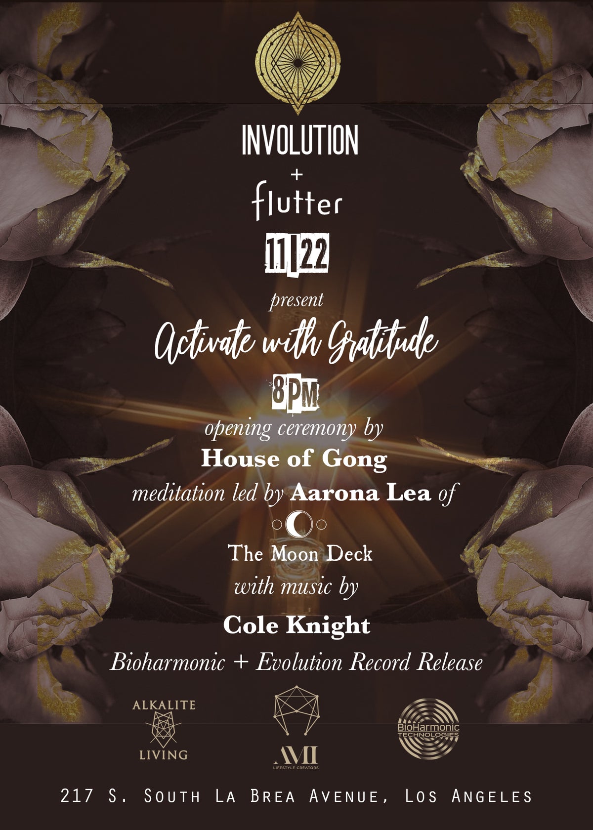 Involution America INVOLUTION + FLUTTER PRESENT “ACTIVATE WITH GRATITUDE” 11/22/19
